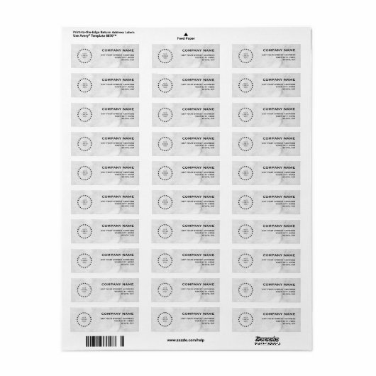 Business Logo Custom Return Address Label (Full Sheet)