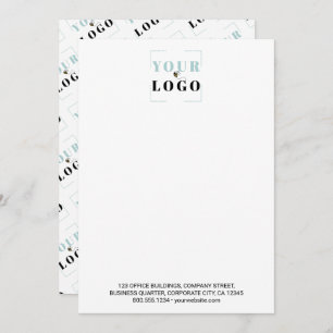 Business Logo Custom Text Tiled Back White Notitiekaartje