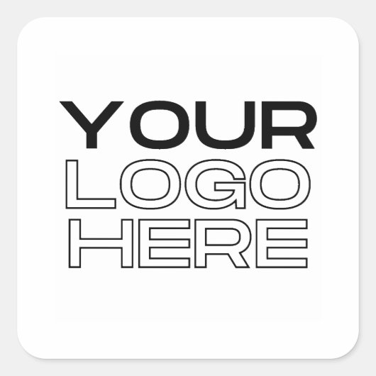 Business Logo Custom Vierkante Sticker (Voorkant)