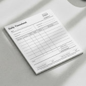 Business Logo Dagelijkse Timesheet Professioneel B Notitieblok