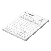 Business Logo Dagelijkse Timesheet Professioneel B Notitieblok (Linkerzijde)