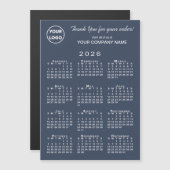 Business Logo Dank u 2026 Kalender Navy Magnet (Voorkant / Achterkant)
