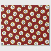 Business Logo Deep Red White Gold Elegant Pattern Cadeaupapier (Vlak)