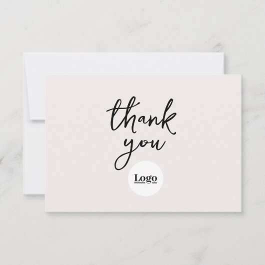 Business Logo Ecru bedankpas Bedankkaart (Voorkant)