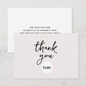 Business Logo Ecru bedankpas Bedankkaart (Voorkant / Achterkant)