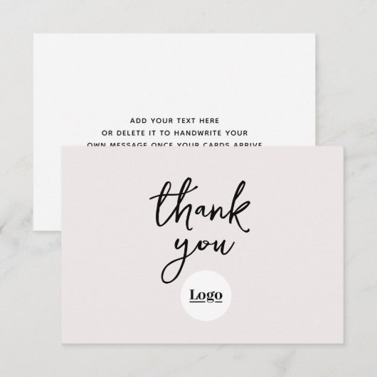 Business Logo Ecru bedankpas Bedankkaart (Voorkant / Achterkant)