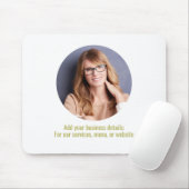 Business Logo Eenvoudig Minimalistisch Goud en Wit Muismat (Met muis)