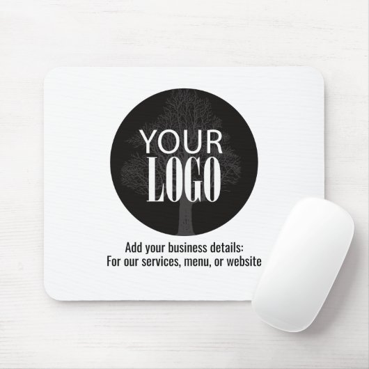 Business Logo Eenvoudig Minimalistisch Muismat (Met muis)