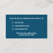 Business Logo Eenvoudig minimalistisch vet blauw Afsprakenkaartje (Achterkant)