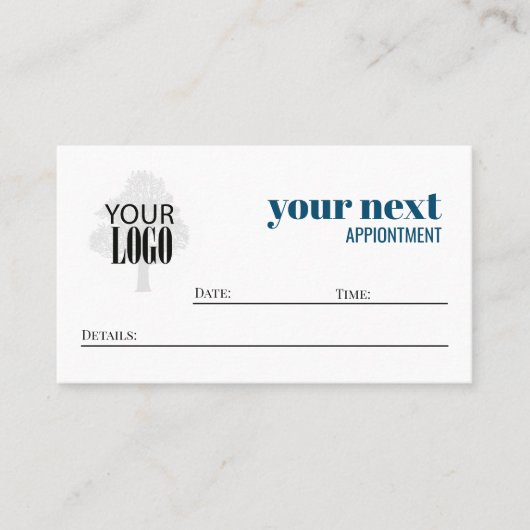 Business Logo Eenvoudig minimalistisch vet blauw Afsprakenkaartje (Voorkant)