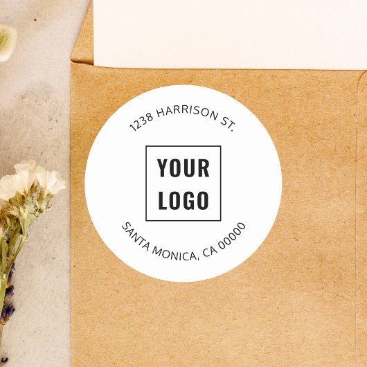 Business Logo Eenvoudig retouradres Ronde Sticker