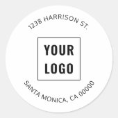 Business Logo Eenvoudig retouradres Ronde Sticker (Voorkant)