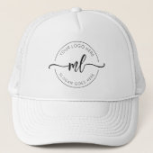 Business Logo Eenvoudig Schoon Monogram Initialen  Trucker Pet (Voorkant)