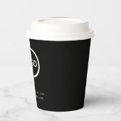 Business Logo Eenvoudig Stijlvol Zwart Modern Papieren Bekers (Links)