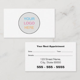 Business Logo Eenvoudige Afspraakkaart Afsprakenkaartje