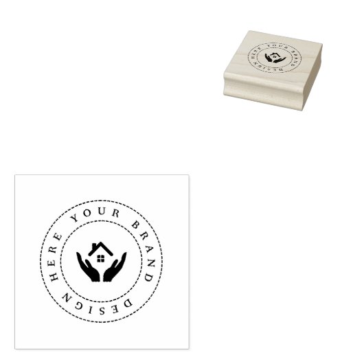 Business Logo eenvoudige houten kunst stempel (Gestempeld)