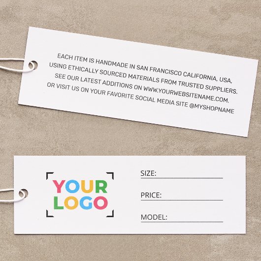 Business Logo Eenvoudige Kleding Zakelijke Prijs L Mini Visitekaartje