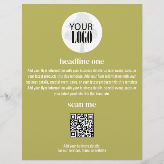 Business Logo Eenvoudige minimalistische gouden fl Flyer (Voorkant)