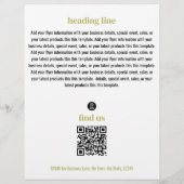 Business Logo Eenvoudige minimalistische gouden fl Flyer (Achterkant)