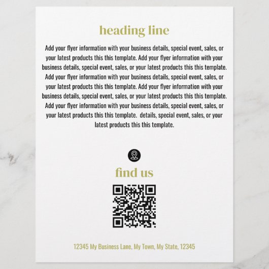 Business Logo Eenvoudige minimalistische gouden fl Flyer (Achterkant)