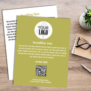 Business Logo Eenvoudige minimalistische gouden fl Flyer