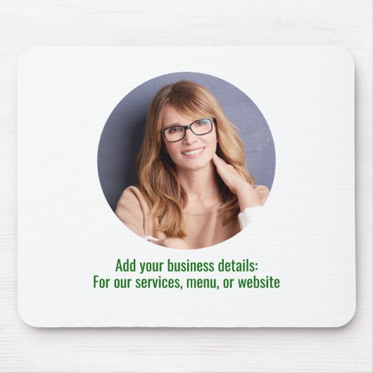 Business Logo Eenvoudige minimalistische groen en  Muismat (Voorkant)