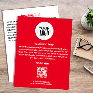 Business Logo Eenvoudige minimalistische rode flye Flyer