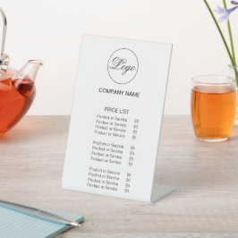 Business Logo Eenvoudige prijslijst Wit Reclamebord Met Voetstuk