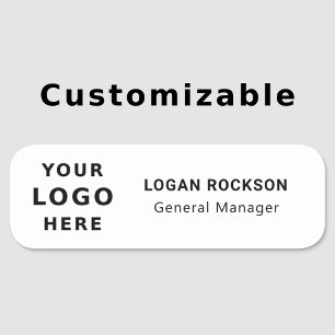 Business Logo Eenvoudige werknemer Veilige pin / M Naamplaatje