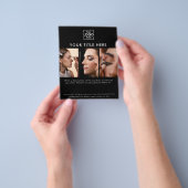 Business Logo Eenvoudige Zwarte Schoonheidssalon 3 Flyer (Hand)