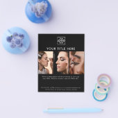 Business Logo Eenvoudige Zwarte Schoonheidssalon 3 Flyer (Enkel)
