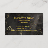 Business Logo Elegant Black en Gold Marble Visitekaartje (Achterkant)