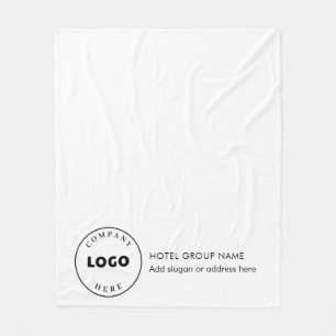 Business Logo Elegant Hotel Custom Fleece Deken