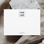 Business Logo Elegant minimalistisch wit Notitiekaartje<br><div class="desc">In het bruisende rijk van zakelijke interacties verdwijnt de essentie van persoonlijke touch vaak temidden van digitale rommel. Onze aangepaste logo-briefkaarten voor kleine bedrijven zijn gemaakt om die persoonlijke verbinding terug te brengen, waardoor elke communicatie betekenisvoller en memorabeler wordt. Elegant bovenaan elke kaart zit je eigen logo, die als baken...</div>