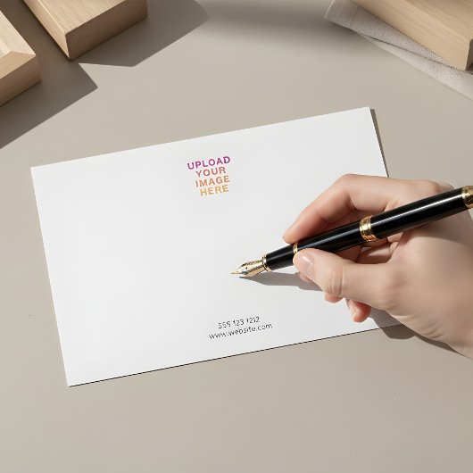 Business Logo Elegant minimalistisch wit Notitiekaartje