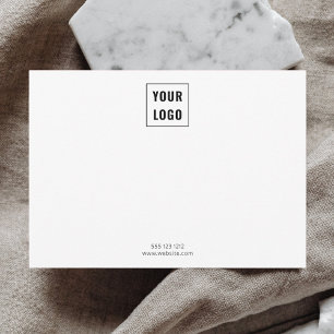 Business Logo Elegant minimalistisch wit Notitiekaartje