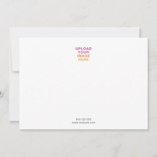 Business Logo Elegant minimalistisch wit Notitiekaartje (Voorkant)