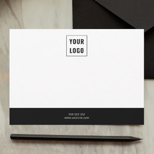 Business Logo Elegant Minimalsit Black White Notitiekaartje