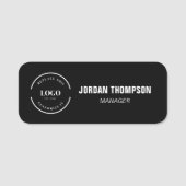 Business logo Employee ID Aangepast zwart Naamplaatje (Voorkant)