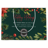 Business Logo Employees Christmas Holiday Custom Groot Cadeauzakje (Voorkant)