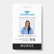 Business Logo Employees Photo ID Barcode Custom