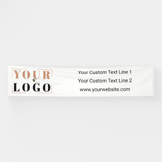 Business Logo en Custom Adverteren White Spandoek (Horizontaal)
