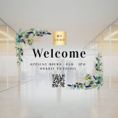 Business logo eucalyptus Welkom opening QR-code Raamsticker