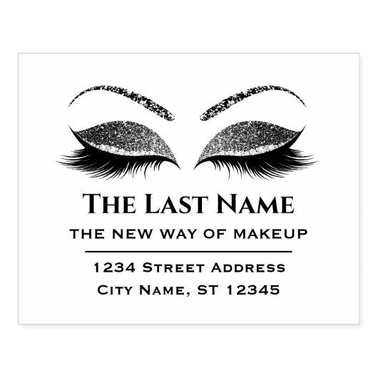 Business Logo Eyelash Makeup Artist Beauty Salon Rubberstempel (Afrduk)