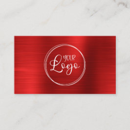 Business Logo Faux Bright Red Ombre Folie Visitekaartje