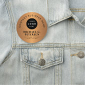 Business logo faux copper company employee naamplaatje (In situ)