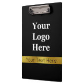 Business Logo Faux Gold en Black Text Sjabloon Klembord (Links)