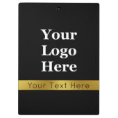 Business Logo Faux Gold en Black Text Sjabloon Klembord (Achterkant)