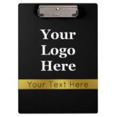 Business Logo Faux Gold en Black Text Sjabloon Klembord (Voorkant)