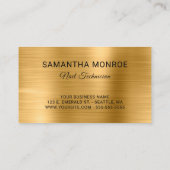 Business Logo Faux Gold Foil Visitekaartje (Achterkant)